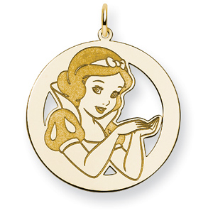 Snow White Charm 1in - Gold-Plated