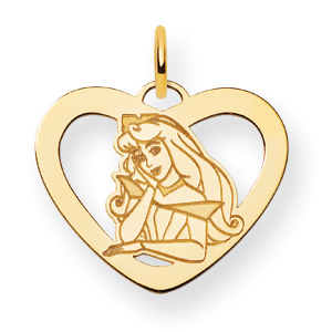 Aurora Heart Charm 5/8in Gold-Plated Sterling Silver