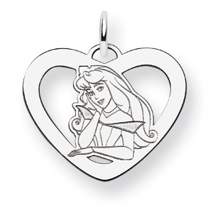 Sterling Silver 5/8in Aurora Heart Charm