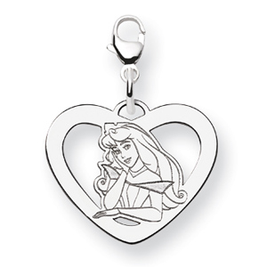 Sterling Silver 5/8in Aurora Heart Charm