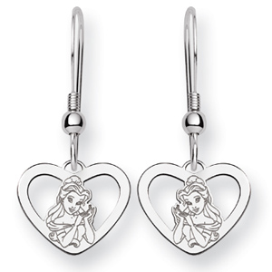 Belle Heart Wire Earrings Sterling Silver