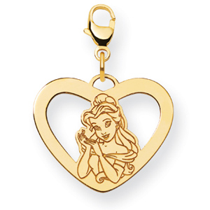 Belle Heart Charm 5/8in Gold-Plated Sterling Silver