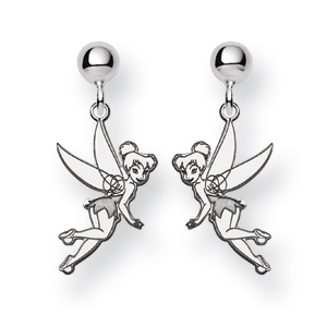 Sterling Silver Tinker Bell Post Dangle Earrings