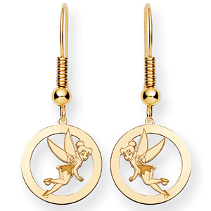 Tinker Bell Round Wire Earrings - Gold-Plated