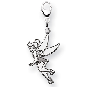 Tinker Bell Charm with Clasp 3/4in Sterling Silver