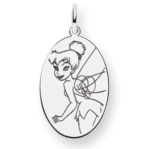 Tinker Bell Oval Pendant 3/4in Sterling Silver