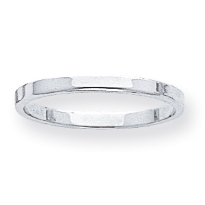 14kt White Gold 2mm Flat Wedding Band