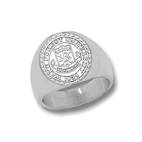 Wake Forest Men's Seal Ring - Sterling Silver