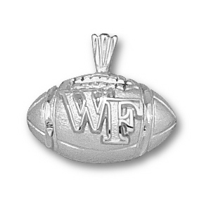 Wake Forest 1/2in Sterling Silver Football Pendant