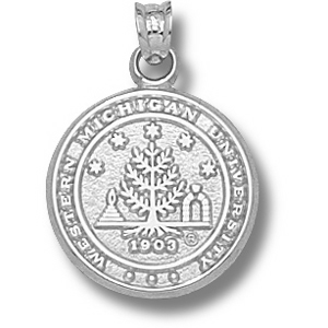 Western Michigan University Seal Pendant 5/8in Sterling Silver