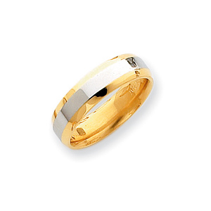 18k Yellow Gold and Platinum Comfort Fit Band 6mm