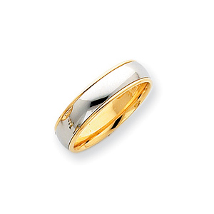 18k Yellow Gold and Platinum Comfort Fit Band 6mm