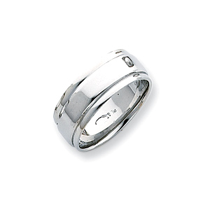 Platinum Band with Grooves 8mm