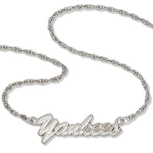 New York Yankees 18in Sterling Silver Script Necklace