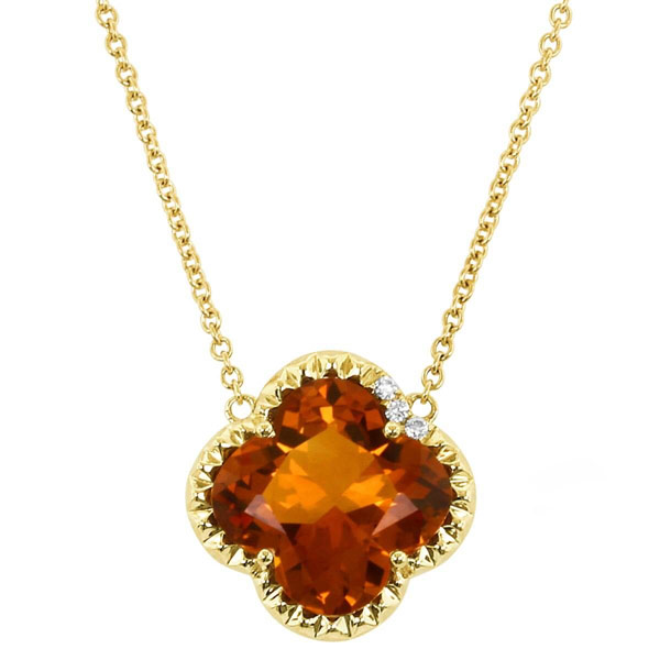 Yael Designs Borealis 14k Yellow Gold Flower Citrine And Diamond Necklace