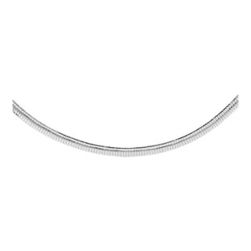 Sterling Silver 16in Domed Omega Chain 6mm
