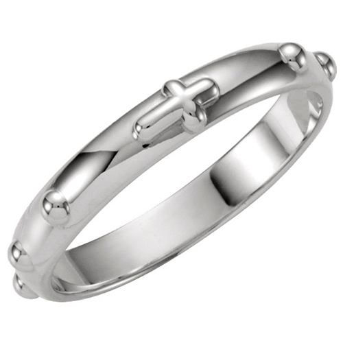 Sterling Silver 3.2mm Rosary Ring