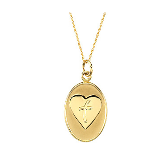14kt Yellow Gold Loss of Father Pendant & 18in Chain