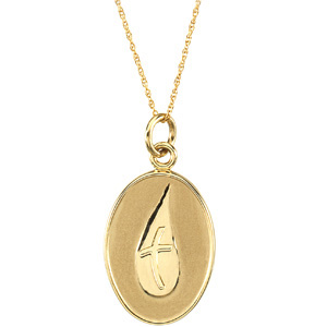 14kt Yellow Gold Loss of Friend Pendant & Chain