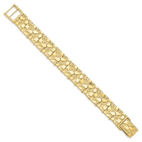 Mens Gold Nugget Bracelet 10K/14K Gold – FrostNYC