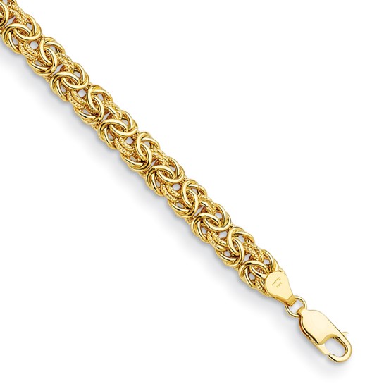 14K Yellow or White Gold, 7.5mm Fancy Figure-8 Chain Bracelet, 8 Inch - The  Black Bow Jewelry Company