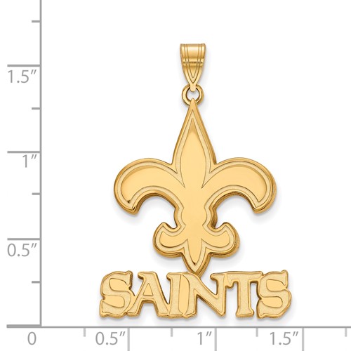 14k Yellow Gold New Orleans Saints Pendant 1 1/4in 4Y005SAI