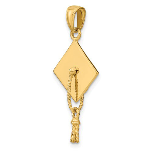 14kt Yellow Gold 3D Graduation Cap Pendant C2229 Joy Jewelers