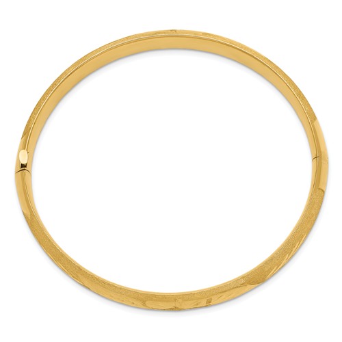 14kt Yellow Gold 8mm Florentine Hinged Bangle Bracelet FE5/16