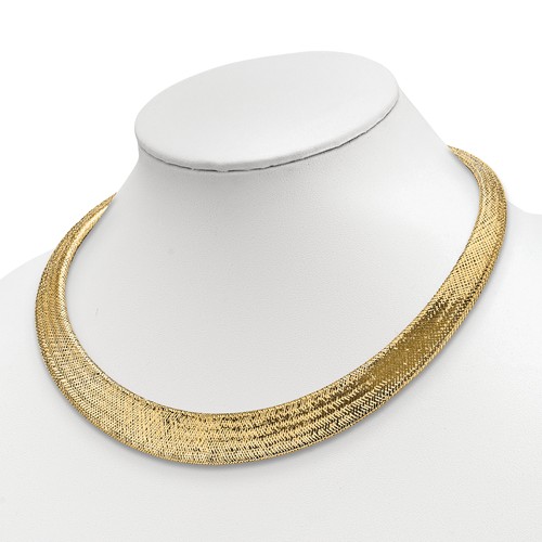 14k Yellow Gold Stretch Mesh Collar Necklace JJLF133518