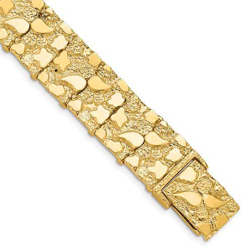 14 Kt Solid yellow Gold men nugget bracelet | Gold teeth for Sale | Eman  Grilzz, Gold Teeth , jewelry