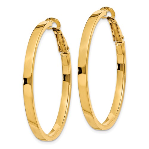 Square edge gold hoop earrings Clearance