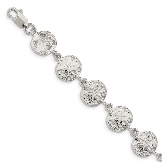 Sterling Silver 7in Sand Dollars Bracelet QA32-7 | Joy Jewelers