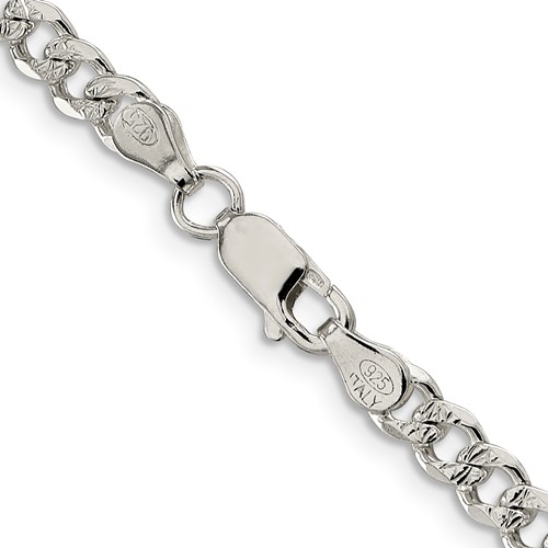 20in Sterling Silver Pavé Curb Chain QCF120-20 - Main Image