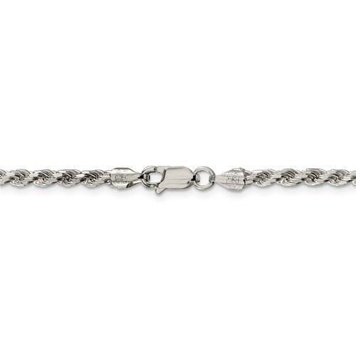 Sterling Silver 30in Diamond-cut Rope Chain 3mm QDC070-30
