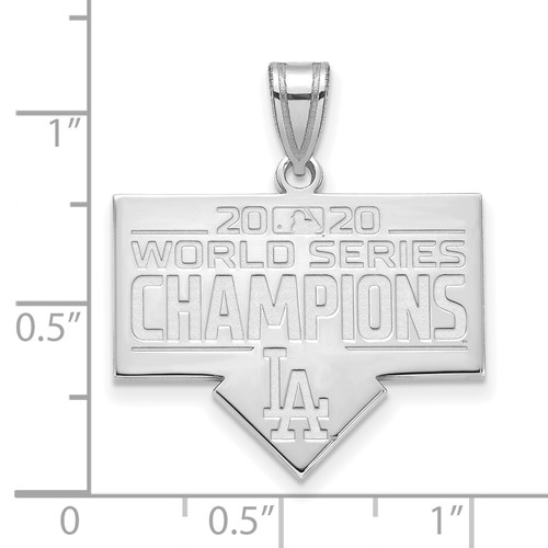 Sterling Silver Los Angeles Dodgers World Series 2020 Pendant 3/4in