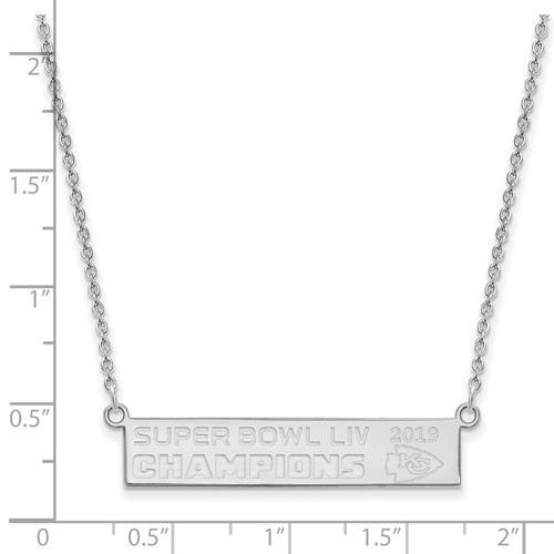 Sterling Silver Kansas City Chiefs Super Bowl LIV Champs Bar Necklace