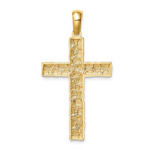 thumbnail image 2 of Surano Design 14k Yellow Gold Solid Nugget Cross Pendant / Charm – Handmade In USA 2 of 3