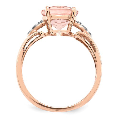 14kt Rose Gold 2.2 ct Oval Morganite Ring with Diamonds Y10695MGAA