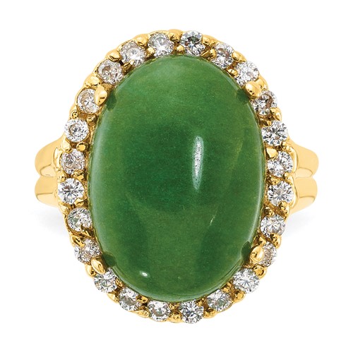 Jacqueline Kennedy Opaque Aventurine Ring CT116 | Joy Jewelers