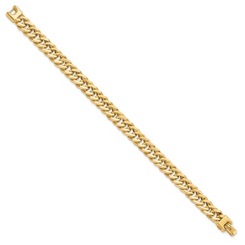 thumbnail image 2 of 10K Yellow Gold Solid 4mm Concave Curb Cuban Chain – Italian Mens Bracelet, 8.5", Lobster Clasp, Nuragold 2 of 3