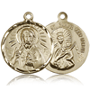 14kt Yellow Gold 7/8in Round Scapular Medal