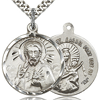 Sterling Silver 7/8in Scapular Medal & 24in Chain