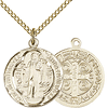 Gold Filled 3/4in Round St Benedict Medal & 18in Chain