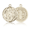 14k Yellow Gold Round St Benedict Medal 5/8in