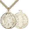Gold Filled 1in St Benedict Medal & 24in Chain