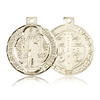 14k Yellow Gold 7/8in Reversible St Benedict Medal