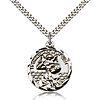 Sterling Silver 1in Round St Christopher Be My Guide Medal 24in Chain