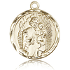 14k Yellow Gold 7/8in Round St Joseph Medal