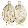 14kt Yellow Gold Oval St Peregrine Medal 1in