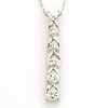 14k White Gold 1/2 CT TW Journey Diamond Pendant with Chain
